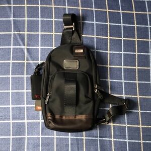 Tumi Black and Brown Belt Bag with Adjustable Straps